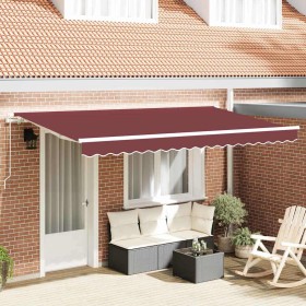 Toldo Retráctil Burdeos 400 x 200 cm Poliéster y Aluminio