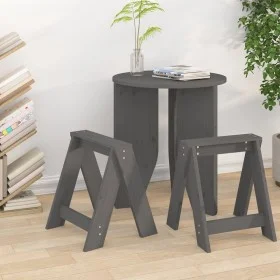 Stools 2 units solid gray pine wood 40x40x45 cm by vidaXL, Folding stools and chairs - Ref: Foro24-823661, Price: 44,01 €, Di...