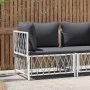 Garten-Ecksofa mit gewebten Stoffkissen weiß von vidaXL, Modulare Sofas für den Außenbereich - Ref: Foro24-364138, Preis: 61,...