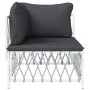 Garten-Ecksofa mit gewebten Stoffkissen weiß von vidaXL, Modulare Sofas für den Außenbereich - Ref: Foro24-364138, Preis: 61,...