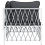 Garten-Ecksofa mit gewebten Stoffkissen weiß von vidaXL, Modulare Sofas für den Außenbereich - Ref: Foro24-364138, Preis: 61,...