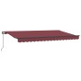Toldo Retráctil Burdeos 400 x 200 cm Poliéster y Aluminio