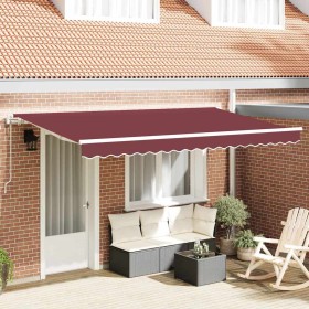 Toldo Retráctil Burdeos 400 x 200 cm Poliéster y Aluminio