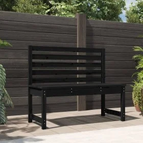 Solid black pine wood garden bench 109 cm by vidaXL, garden benches - Ref: Foro24-824036, Price: 68,18 €, Discount: %