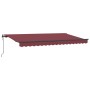 Toldo Retráctil Burdeos 400 x 200 cm Poliéster y Aluminio