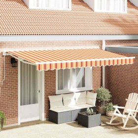 Toldo Retráctil Manual Rayas Multicolor 400x200 cm tela