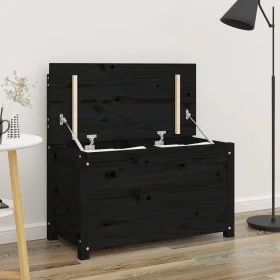 Solid black pine wood bench 80x41x77 cm by vidaXL, Banks - Ref: Foro24-823553, Price: 104,42 €, Discount: %