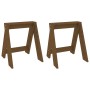 2 solid pine wood stools honey brown 40x40x45 cm by vidaXL, Folding stools and chairs - Ref: Foro24-823662, Price: 31,44 €, D...