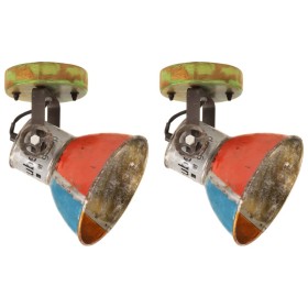 Industrial ceiling/wall lamps 2 units recycled E27 17x24 cm by vidaXL, Lamps - Ref: Foro24-344391, Price: 71,73 €, Discount: %