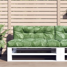Cushions for pallets 2 units leaf print fabric by vidaXL, Cushions for chairs and sofas - Ref: Foro24-360752, Price: 81,42 €,...