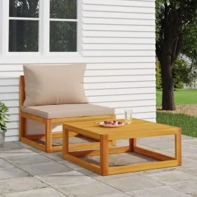 2-piece garden sofas with solid acacia wood cushions by vidaXL, Modular outdoor sofas - Ref: Foro24-360003, Price: 197,28 €, ...