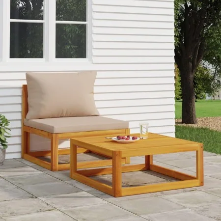 2-piece garden sofas with solid acacia wood cushions by vidaXL, Modular outdoor sofas - Ref: Foro24-360003, Price: 197,28 €, ...