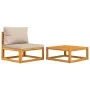 2-piece garden sofas with solid acacia wood cushions by vidaXL, Modular outdoor sofas - Ref: Foro24-360003, Price: 197,28 €, ...
