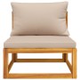 2-teilige Gartensofas mit Kissen aus massivem Akazienholz von vidaXL, Modulare Sofas für den Außenbereich - Ref: Foro24-36000...