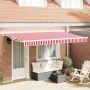 Toldo Retráctil Manual Rojo y 400x200 cm tela