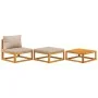 Set de muebles para jardín 3 piezas con cojines madera acacia de vidaXL, Sofás modulares de exterior - Ref: Foro24-360001, Pr...