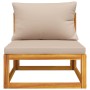 Set de muebles para jardín 3 piezas con cojines madera acacia de vidaXL, Sofás modulares de exterior - Ref: Foro24-360001, Pr...