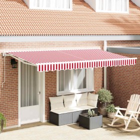 Toldo Retráctil Manual Rojo y 400x200 cm tela