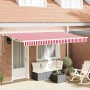 Toldo Retráctil Manual Rojo y 400x200 cm tela