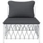 Central garden sofa with white woven fabric cushions by vidaXL, Modular outdoor sofas - Ref: Foro24-364139, Price: 72,56 €, D...