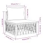 Central garden sofa with white woven fabric cushions by vidaXL, Modular outdoor sofas - Ref: Foro24-364139, Price: 72,56 €, D...