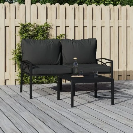 Garden chairs 2 pcs steel with gray cushions 62x75x79 cm by vidaXL, Modular outdoor sofas - Ref: Foro24-362716, Price: 198,77...