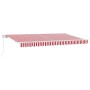 Toldo Retráctil Rojo y Blanco 400 x 200 cm Poliéster y Aluminio