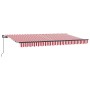 Toldo Retráctil Rojo y Blanco 400 x 200 cm Poliéster y Aluminio