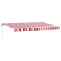 Toldo Retráctil Rojo y Blanco 400 x 200 cm Poliéster y Aluminio
