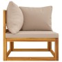 Ecksofa modulares Sofa aus Akazienholz Kissen taupegrau von vidaXL, Modulare Sofas für den Außenbereich - Ref: Foro24-360004,...