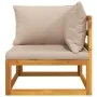 Ecksofa modulares Sofa aus Akazienholz Kissen taupegrau von vidaXL, Modulare Sofas für den Außenbereich - Ref: Foro24-360004,...