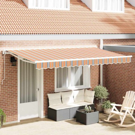 Toldo Retráctil Manual Rayas Multicolor 400x200 cm tela