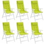 Cojines de silla respaldo alto 6 uds tela Oxford verde brillo