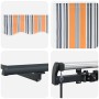 Toldo Retráctil Multicolor 400 x 200 cm Poliéster y Aluminio