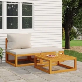 3-piece garden furniture set with acacia wood cushions by vidaXL, Modular outdoor sofas - Ref: Foro24-360009, Price: 258,66 €...