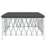 Gartenhocker mit weißem Kissen aus gewebtem Stoff von vidaXL, Modulare Sofas für den Außenbereich - Ref: Foro24-364140, Preis...