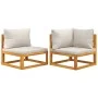 Garden sofas 2 pieces with solid acacia wood cushions by vidaXL, Modular outdoor sofas - Ref: Foro24-360010, Price: 237,60 €,...