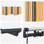 Toldo Retráctil Multicolor 400 x 200 cm Poliéster y Aluminio
