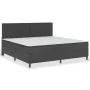 Cama box spring tela gris oscuro 200x200 cm de vidaXL, Camas y somieres - Ref: Foro24-3054797, Precio: 810,82 €, Descuento: %