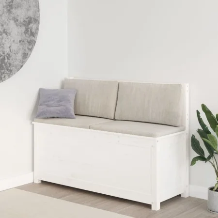 Banco de madera maciza de pino blanco 110x41x76,5 cm de vidaXL, Bancos - Ref: Foro24-823555, Precio: 139,92 €, Descuento: %