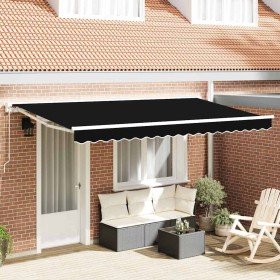 Toldo Retráctil Manual Negro 400x200 cm tela Toldo Retráctil Manual Negro 400x200 cm tela