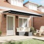 Toldo Retráctil Manual Negro 400x200 cm tela