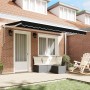 Toldo Retráctil Manual Negro 400x200 cm tela