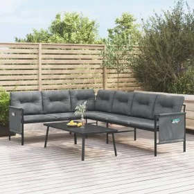 Steel and anthracite gray textilene garden corner sofa by vidaXL, Garden sets - Ref: Foro24-362812, Price: 279,50 €, Discount: %