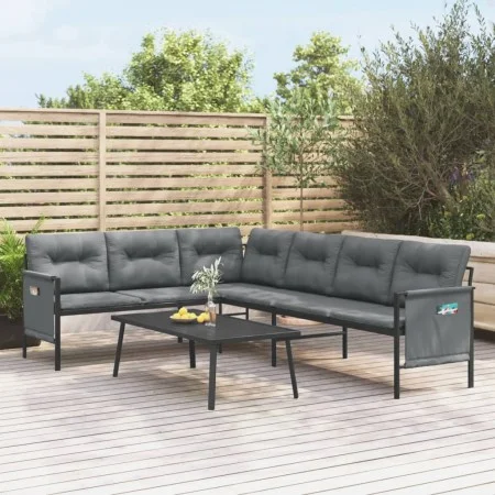 Steel and anthracite gray textilene garden corner sofa by vidaXL, Garden sets - Ref: Foro24-362812, Price: 279,50 €, Discount: %