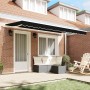 Toldo Retráctil Negro 400 x 200 cm Poliéster y Aluminio