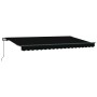 Toldo Retráctil Negro 400 x 200 cm Poliéster y Aluminio