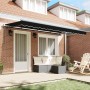 Toldo Retráctil Negro 400 x 200 cm Poliéster y Aluminio