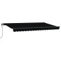 Toldo Retráctil Negro 400 x 200 cm Poliéster y Aluminio