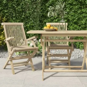 Folding garden chairs 2 units solid teak wood 56x61x89 cm by vidaXL, Garden chairs - Ref: Foro24-362764, Price: 176,38 €, Dis...